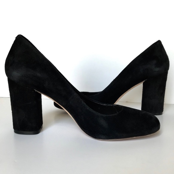 Via Spiga Shoes - ViaSpiga Blk Suede Block Heel Round Toe Heel 8.5